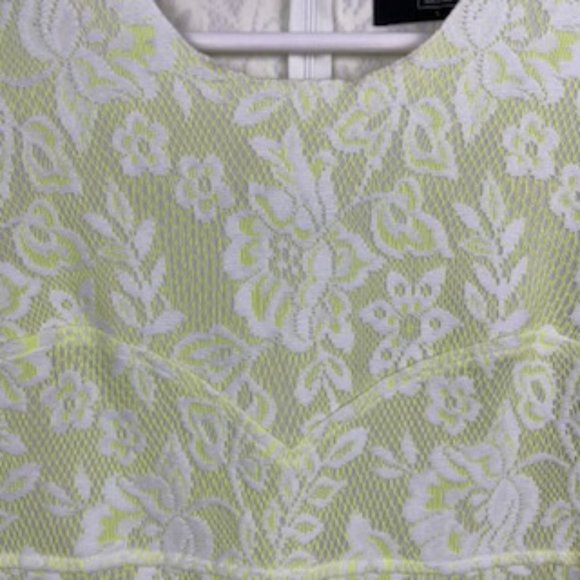Dolce Vita Womens L Neon and Lace Floral Dress Back Zip Rare Lined Spring Summer - Picture 5 of 8